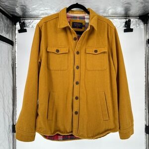 The Normal Brand Gold Jacket Red Brightside Flannel Lined Shacket Wool Men's M